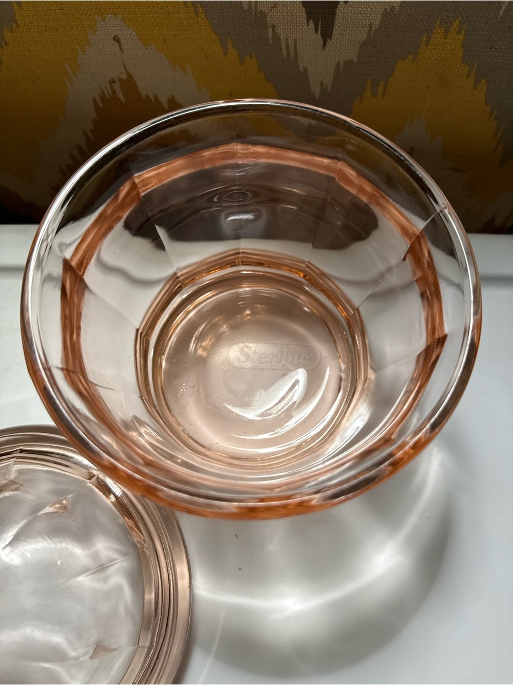 Pink Indiana Glass Paneled Apothecary Jar - Picture 3 of 4
